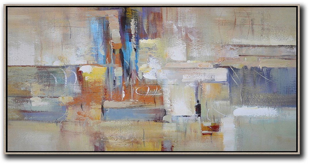 Horizontal Palette Knife Contemporary Art - Framed Poster Art Extra Large